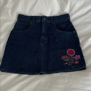 Osh Kosh B’Gosh Embroidered Denim Skirt - Blue with Floral Design Size 10